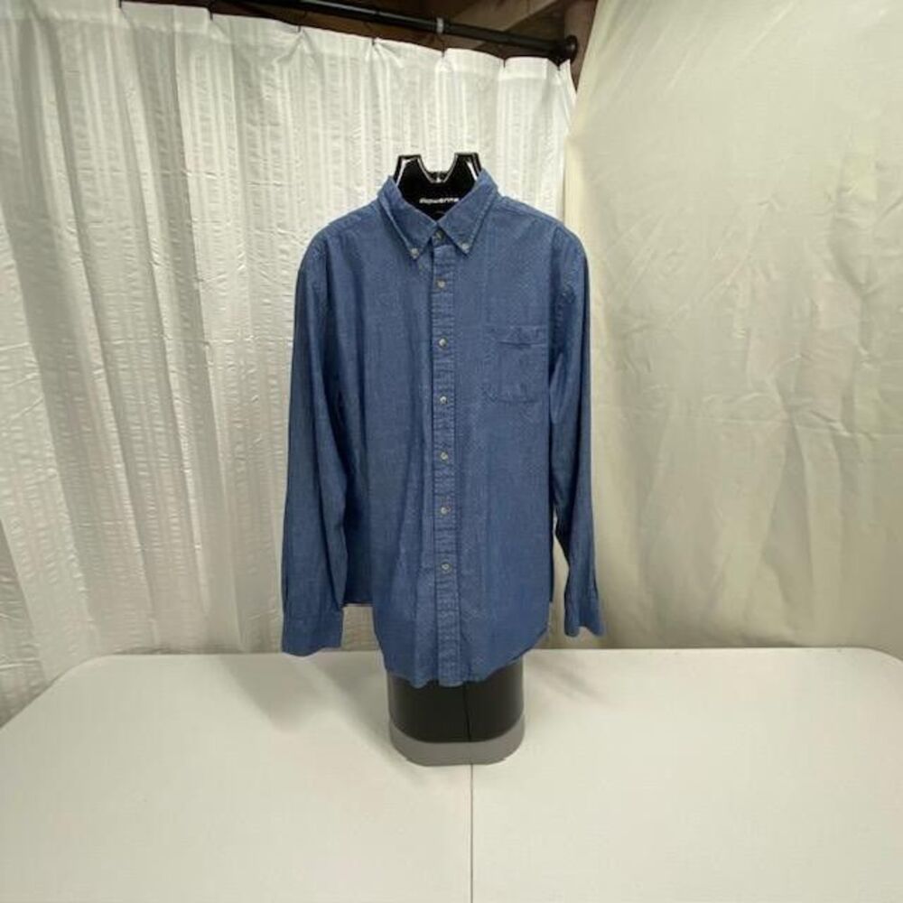 Southern Tide Shirt Mens XL Trim Fit Blue Cotton Linen Long Sleeve Button Down